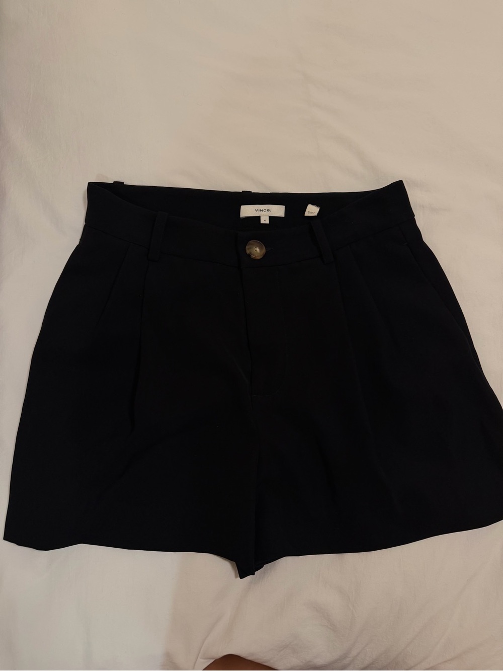 Vince Black Tailored High-Rise Shorts
